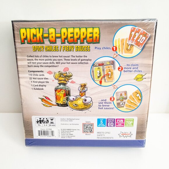 Pick-a-Pepper Board Game Spicy Chiles Fiery Sauces 2023 Amigo Family New Sealed - Picture 2 of 3